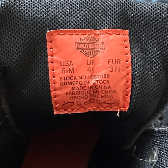 Harley-Davidson Black Lace-Up Buckle Combat Boots - Picture 3 of 3